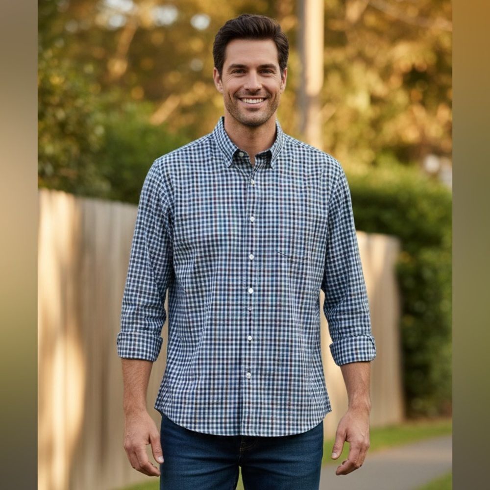 Take 50% OFF- Alan Flusser Men’s Striped Long Sleeve Shirt, Size-XL